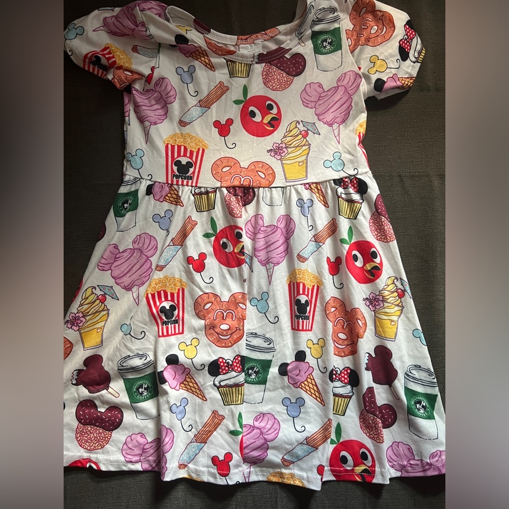Playful Disney Print Kids Dress